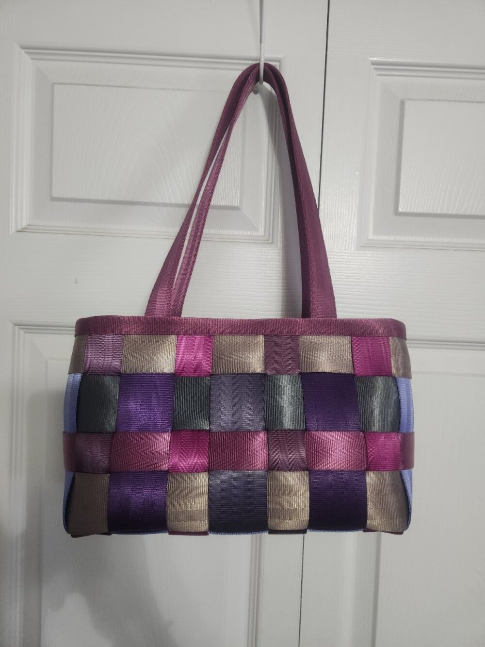 Harveys Purple Multi-Color Woven Satchel - Picture 2 of 9